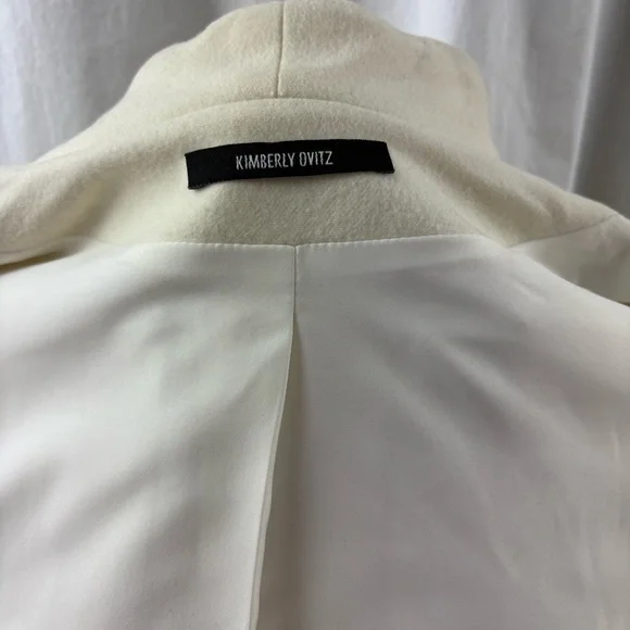 Kimberley Ovitz Cream Sophisticated Suit Jacket with Pleated Back 10 - Picture 8 of 10